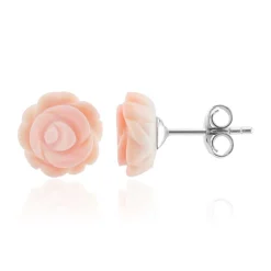 Perlmutt-Silberohrringe