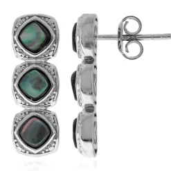 Perlmutt-Silberohrringe