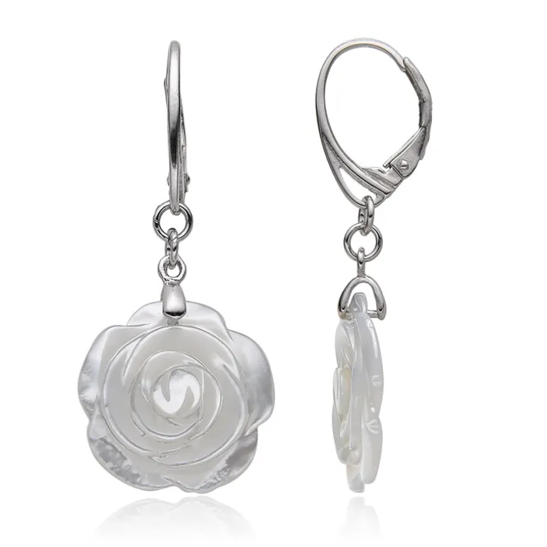 Perlmutt-Silberohrringe