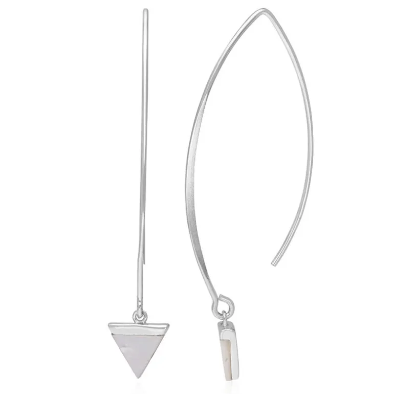 Perlmutt-Silberohrringe