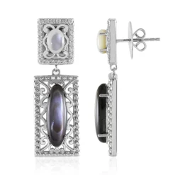 Perlmutt-Silberohrringe (Dallas Prince Designs)