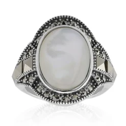 Perlmutt-Silberring (Annette classic)