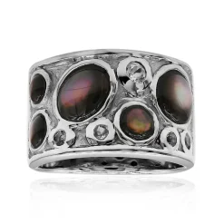 Perlmutt-Silberring (Art of Nature)