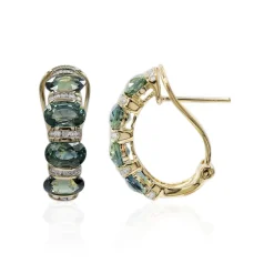 Petrolfarbener Saphir-Goldohrringe (CIRARI)