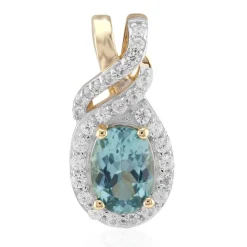 Petrolfarbener Turmalin-Goldanhänger (Mark Kaufman)