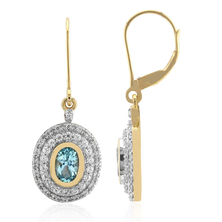 Petrolfarbener Turmalin-Goldohrringe (Mark Kaufman)