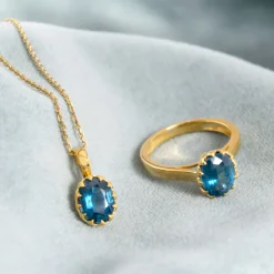 Petrol-Kyanit-Silberanhänger