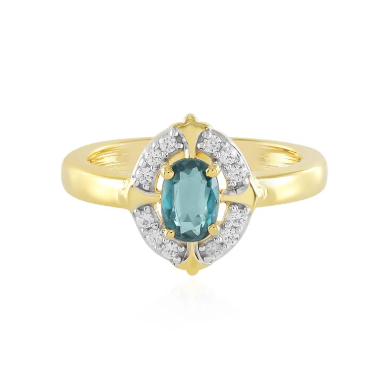 Petrol-Kyanit-Silberring