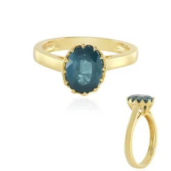 Petrol-Kyanit-Silberring