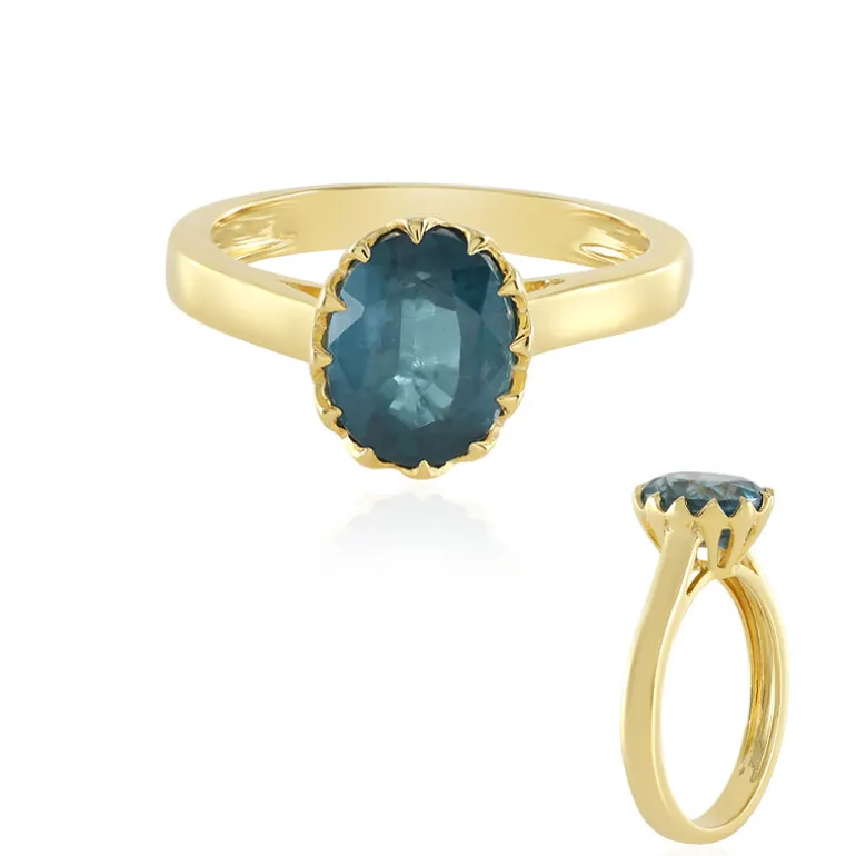 Petrol-Kyanit-Silberring