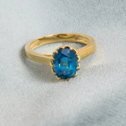 Petrol-Kyanit-Silberring