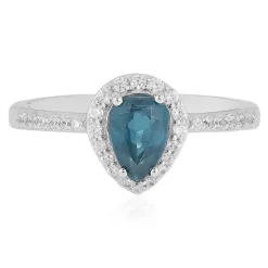 Petrol-Kyanit-Silberring