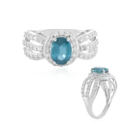 Petrol-Kyanit-Silberring