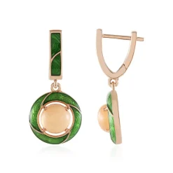 Pfirsich-Mondstein-Silberohrringe (Adela Silber)