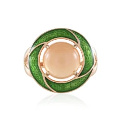 Pfirsich-Mondstein-Silberring (Adela Silber)