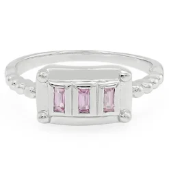 Pinkfarbener Ceylon-Saphir-Silberring