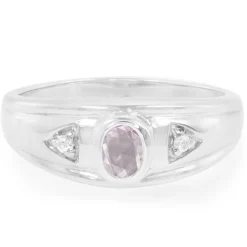 Pinkfarbener Ceylon-Saphir-Herren-Silberring