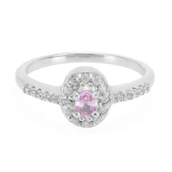 Pinkfarbener Ceylon-Saphir-Silberring