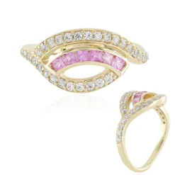 Pinkfarbener Ceylon-Saphir-Goldring (Adela Gold)