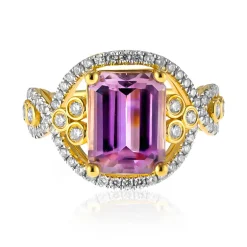 Pinkfarbener Diaspor-Goldring (AMAYANI)