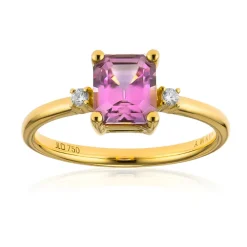 Pinkfarbener Diaspor-Goldring (AMAYANI)