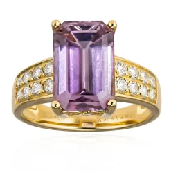 Pinkfarbener Diaspor-Goldring (AMAYANI)