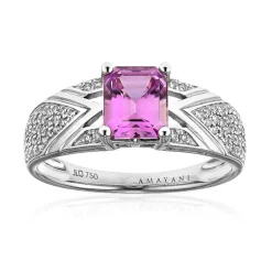 Pinkfarbener Diaspor-Goldring (AMAYANI)