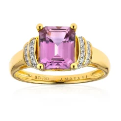 Pinkfarbener Diaspor-Goldring (AMAYANI)