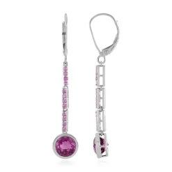 Pinkfarbener Fluorit-Goldohrringe (KM by Juwelo)