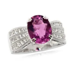 Pinkfarbener Fluorit-Silberring