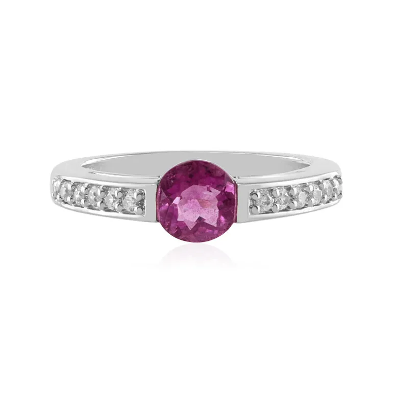 Pinkfarbener Fluorit-Silberring