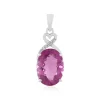 Pinkfarbener Fluorit-Silberanhänger
