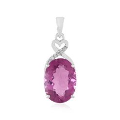 Pinkfarbener Fluorit-Silberanhänger