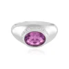 Pinkfarbener Fluorit-Silberring (KM by Juwelo)
