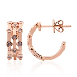 Pinkfarbener I3 Argyle-Brillant-Goldohrringe (Mark Tremonti)