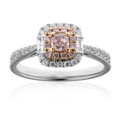 Pinkfarbener I1 Brillant-Goldring (CIRARI)