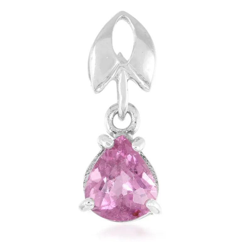 Pinkfarbener Kupfer-Turmalin-Silberanhänger