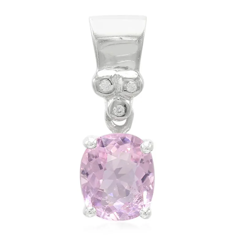 Pinkfarbener Kupfer-Turmalin-Silberanhänger