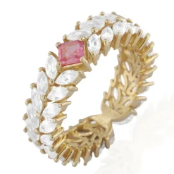 Pinkfarbener Madagaskar-Saphir-Silberring (de Melo)