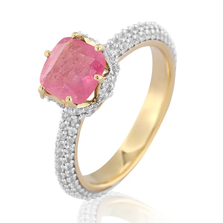 Pinkfarbener Madagaskar-Saphir-Silberring (de Melo)