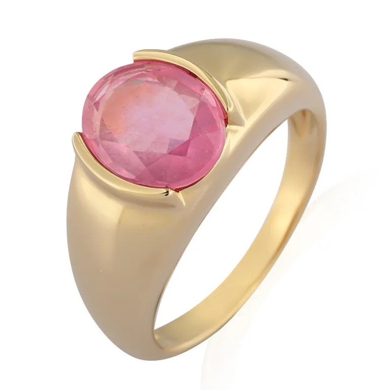 Pinkfarbener Madagaskar-Saphir-Silberring (de Melo)