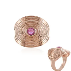 Pinkfarbener Madagaskar-Saphir-Silberring
