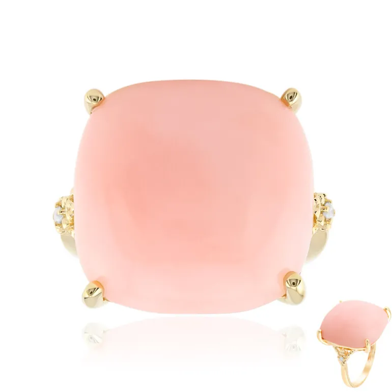 Pinkfarbener Opal-Goldring (CIRARI)