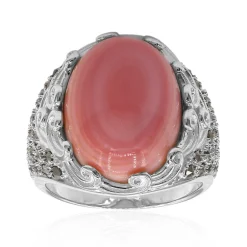 Pinkfarbener Opal-Silberring (Annette classic)