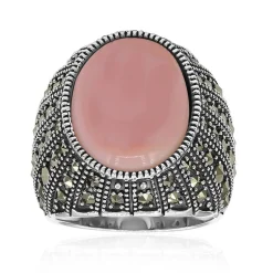 Pinkfarbener Opal-Silberring (Annette classic)