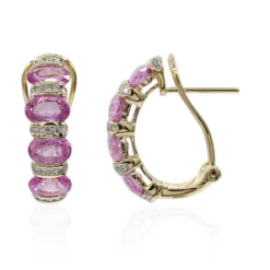 Pinkfarbener Saphir-Goldohrringe (CIRARI)