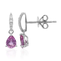 Pinkfarbener Saphir-Goldohrringe (CIRARI)