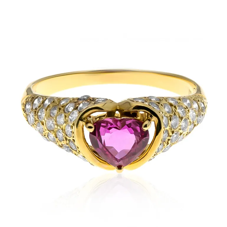 Pinkfarbener Saphir-Goldring (CIRARI)
