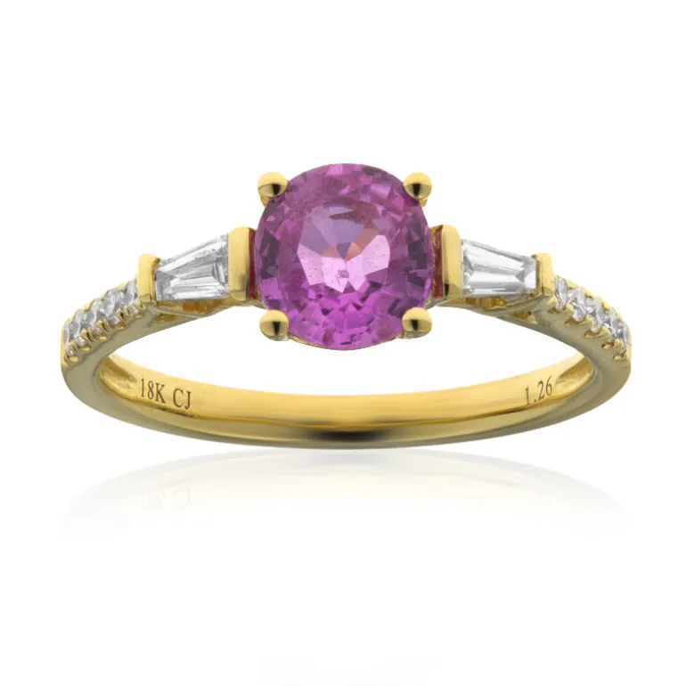 Pinkfarbener Saphir-Goldring (CIRARI)