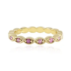 Pinkfarbener Saphir-Silberring